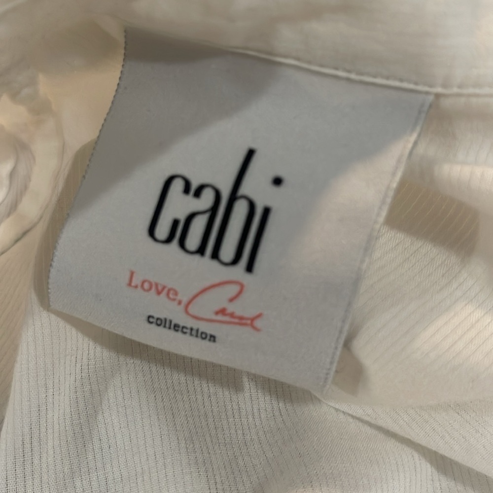 CAbi Women's Small Vacation Tunic Shirt White Long Sleeve Button Down - Picture 11 of 16
